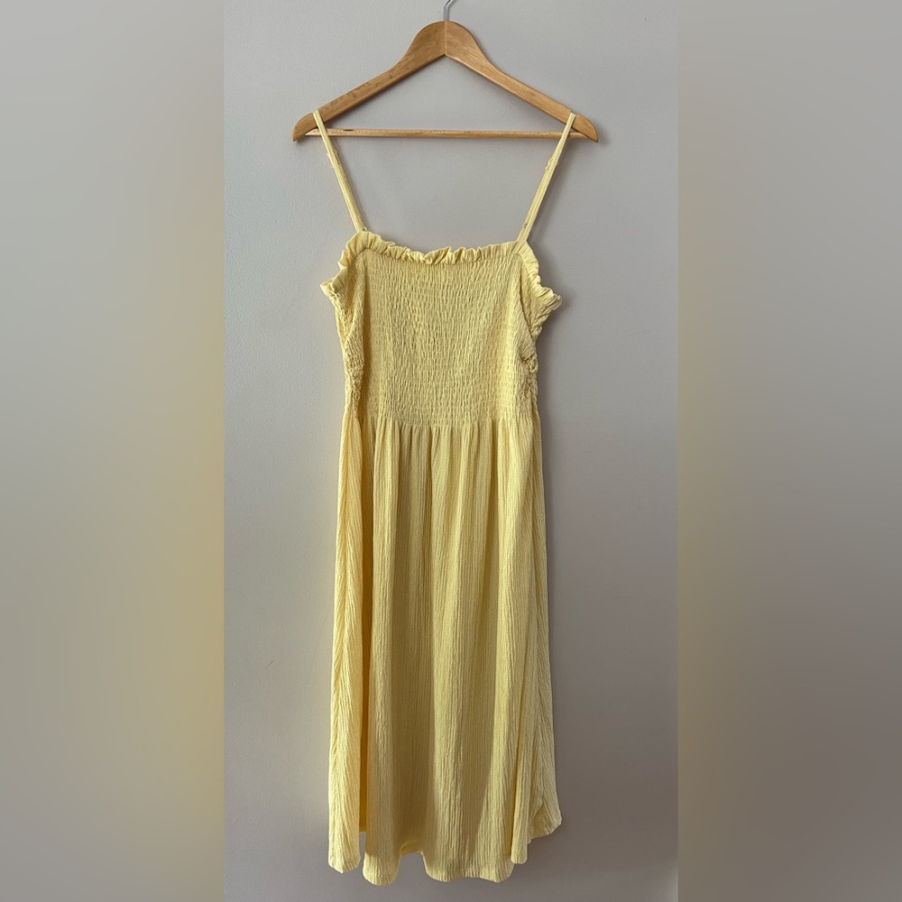 Women’s H&M Crinkled Smocked-Bodice Spaghetti Strap Summer Dress
